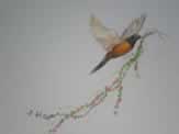  Bird with Flower Vine